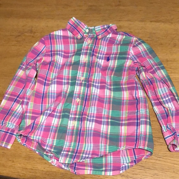 Ralph Lauren boys size 4 madress print button down shirt - Picture 2 of 3